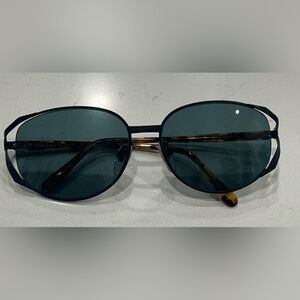 Vintage Etienne Aigner Liberty EA73S #2 130 Tortoise Black Oval Sunglasses 1990s
